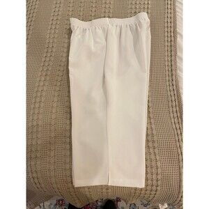 Bon Worth Womans Dress  White Capris Size Large Elastic Waist w/ POCKETS